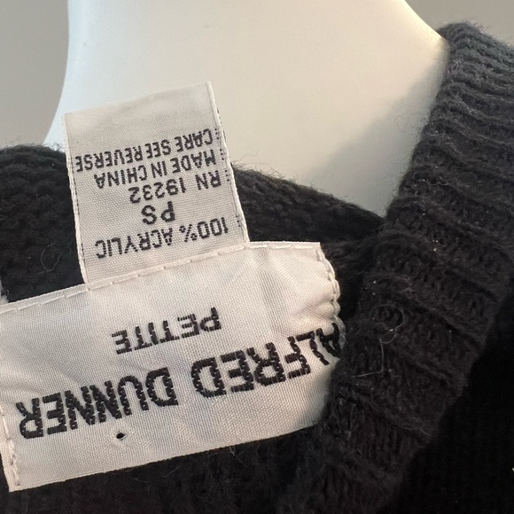 Alfred Dunner petite 80s 90s black grey and white sequins vintage sweater - Picture 3 of 4